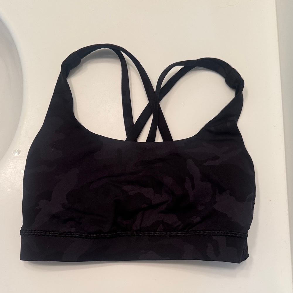 Black Camo Lulu Sports Bra